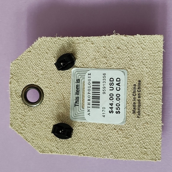 New Anthropologie Crystal Post Earrings Black Tone - Picture 7 of 9